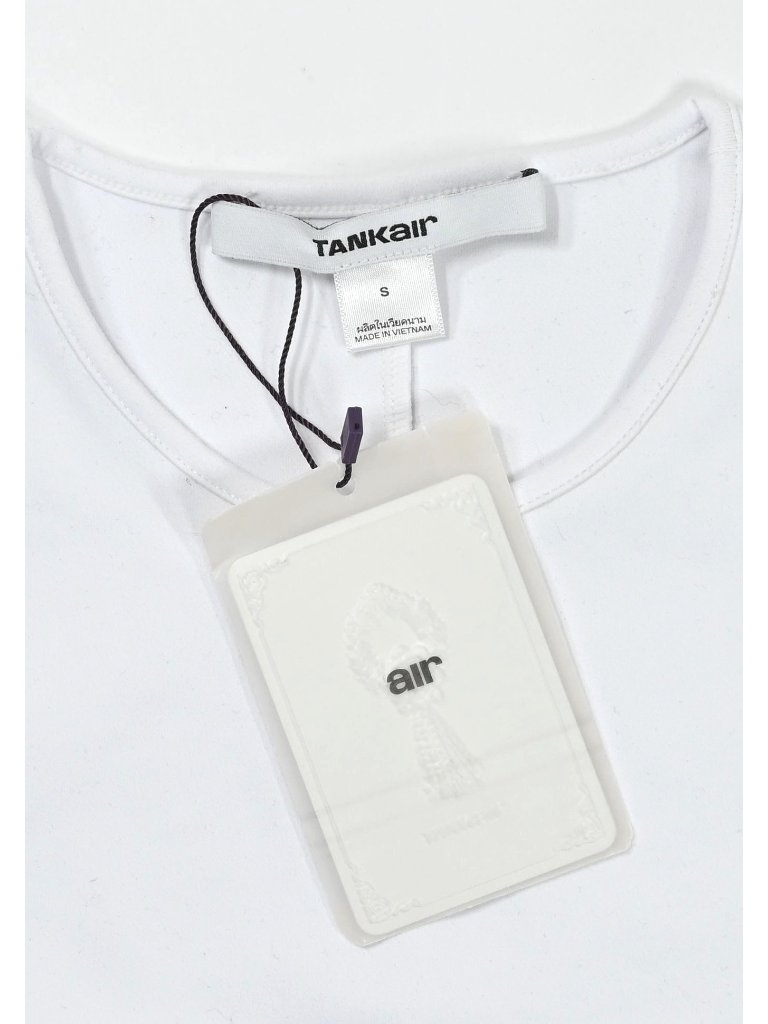 Tank Air Cap Sleeve Baby Tee In White — image 2 of 4